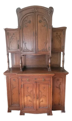 1890s French Art Nouveau Eugene Gaillard Samuel Bing Hutch Sideboard Signed