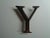A metaphor for our times? Vintage mid-century large letter 'Y'. Made of Metal. No maker's marks. With metal pins on back...