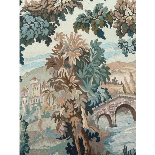 Mid-Century Handwoven Aubusson The Man Near the River Tapestry, 1970s For Sale - Image 10 of 18