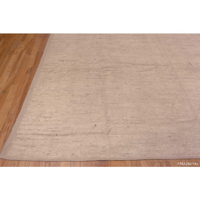 Nazmiyal Collection Ivory Minimalist Solid Abstract Modern Room Size Area Rug For Sale - Image 4 of 7