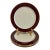 Vintage Pickard Ensemble Burgundy Gold-Trim Dinner Plates, Set of 4 For Sale
