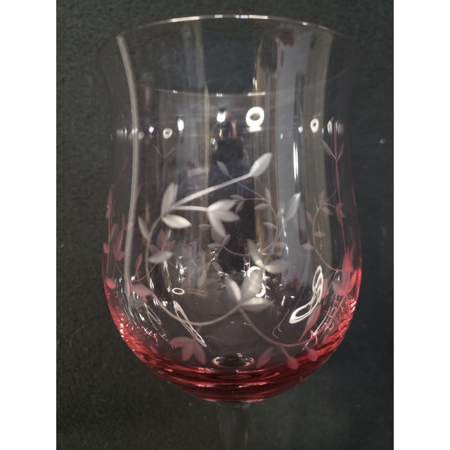 2000s Lenox Heather Pink Tulip Wine Glassware Set of 6 Chairish