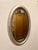 Hollywood Regency Antique Beveled Silver Leaf Oval Mirror For Sale - Image 3 of 11