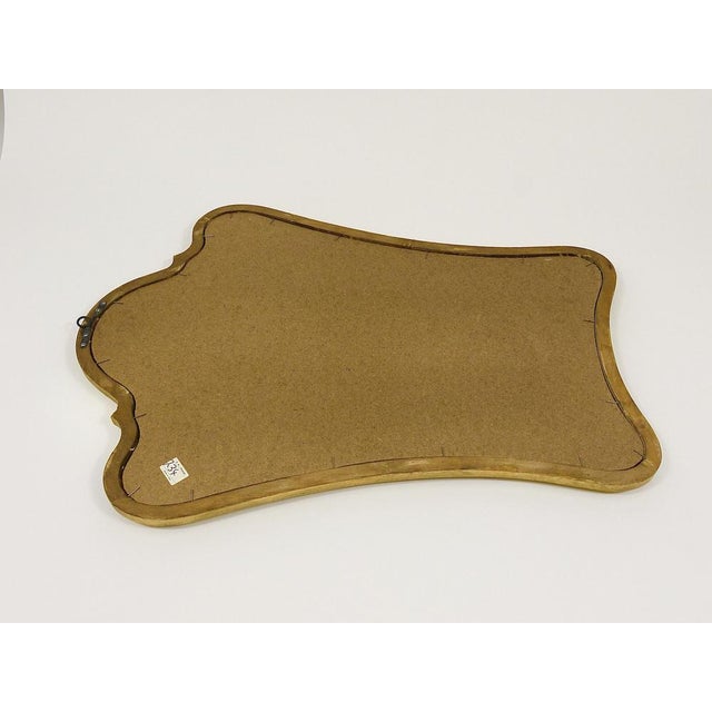 Mid-Century Wall Mirror in Curved Gilt Wood, 1950s For Sale - Image 12 of 15