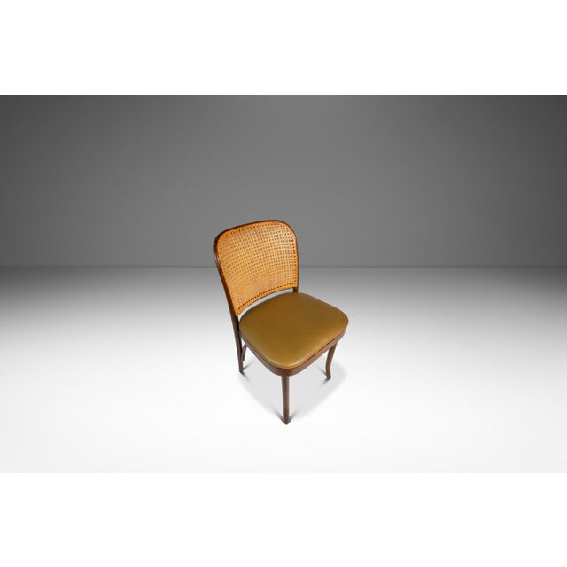 1960s Single Patinaed Bentwood Prague Model 811 Side Dining Chair in Walnut & Leather Attributed to Josef Frank for Stendig, Poland, C. 1960s For Sale - Image 5 of 18