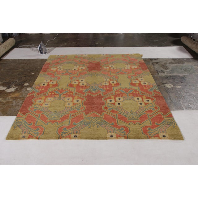 A 6×9 ode to Ersari rug inspirations in red and green, from Rug & Kilim’s Modern Classics Collection. This hand-knotted...