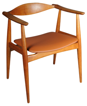 CH-35 Armchair in Teak and Leather by Hans J. Wegner, 1890s