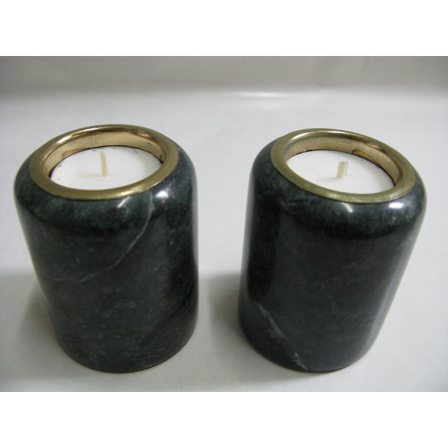 1980s Green Marble Candle Holders a Pair Chairish