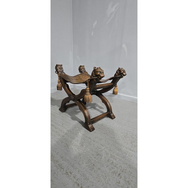 Walnut X Framed Stool, 1880s For Sale - Image 4 of 16