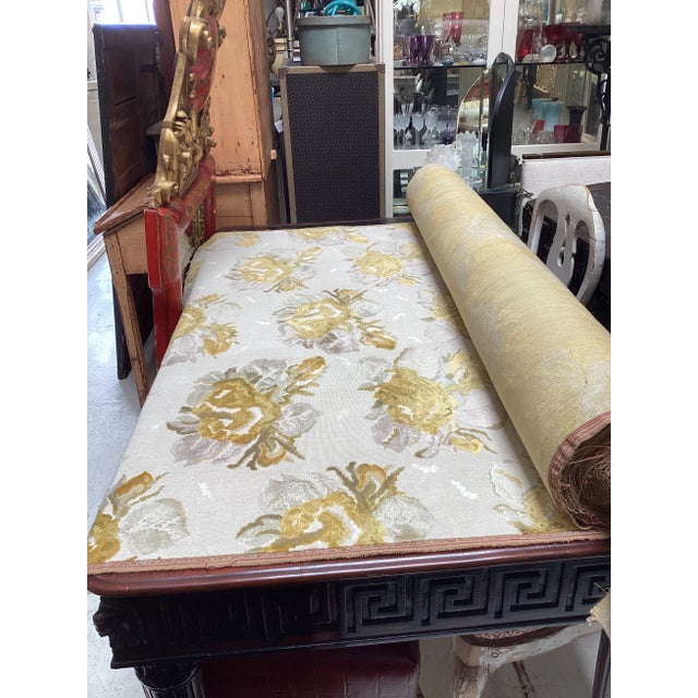 7 Yards of Cut Velvet Floral Upholstery Fabric For Sale - Image 4 of 6