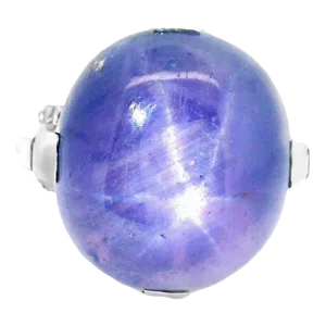 Circa 1930’s Cartier Art-Deco Star Sapphire & Diamond Platinum Ring Size 6.75