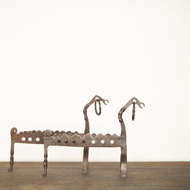 Italian Hand-Forged Zoomorphic Fireside Andirons, 1950s, Set of 2 For Sale - Image 10 of 18