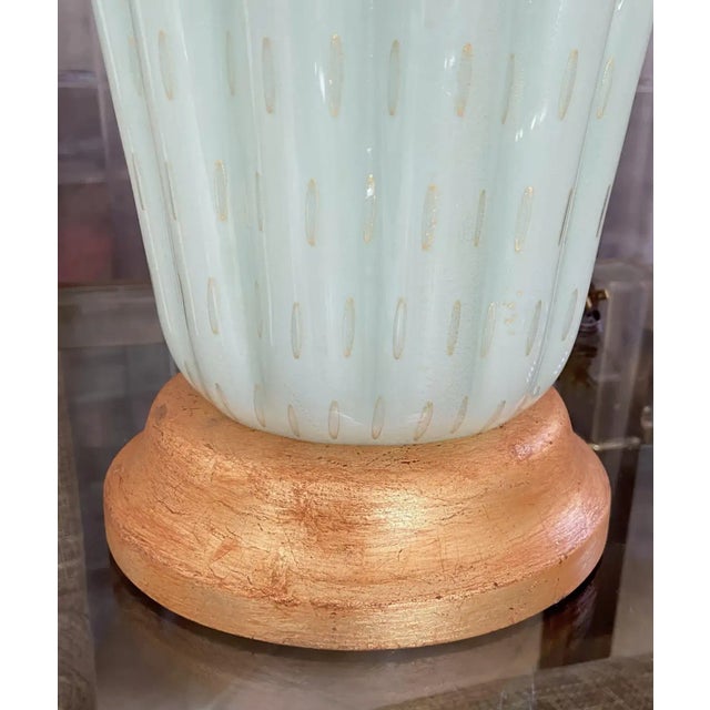 1950s Barbini Murano Seafoam Green Glass Table Lamp For Sale - Image 9 of 12
