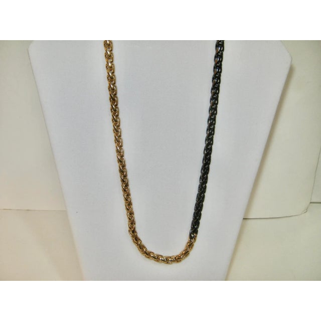 Givenchy Vintage Givenchy Gold & Hematite Thick Chain Necklace For Sale - Image 4 of 6