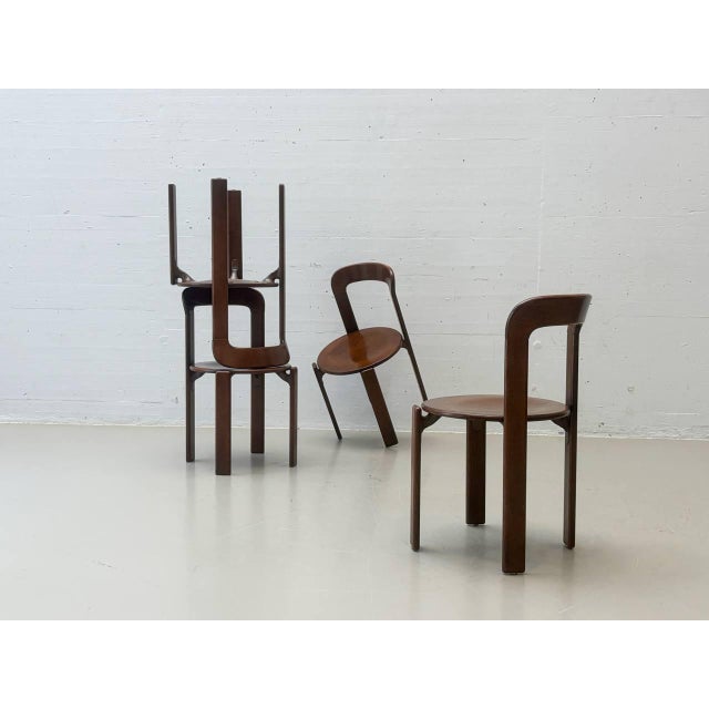 Chairs in Stained Wood by Bruno Rey for Dietiker, 1971 For Sale - Image 5 of 16