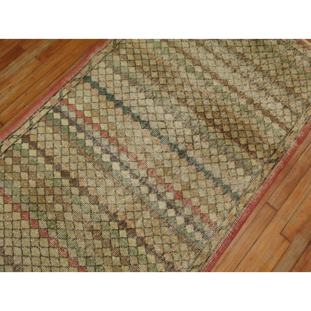 Mid 20th Century Small Pattern Turkish Deco Runner For Sale - Image 4 of 6