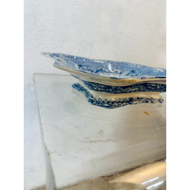 Blue Antique Blue and White Serving Bowl For Sale - Image 8 of 9