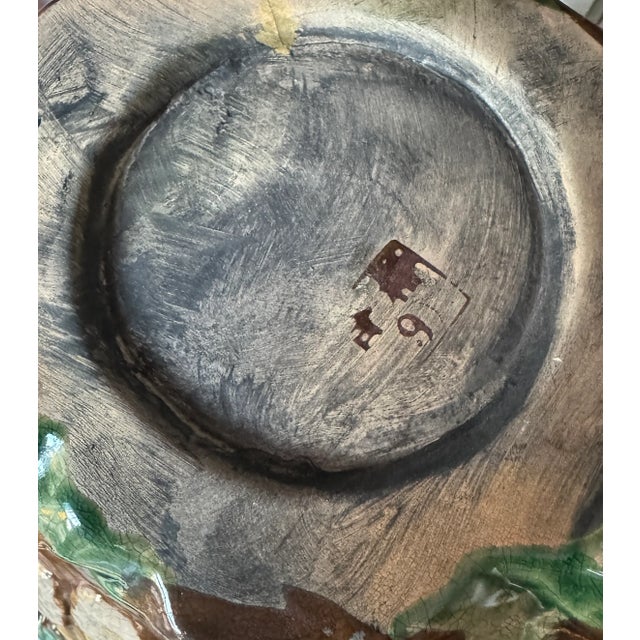 Brown Antique Majolica Faux Bois Ceramic Planter, Japan For Sale - Image 8 of 10