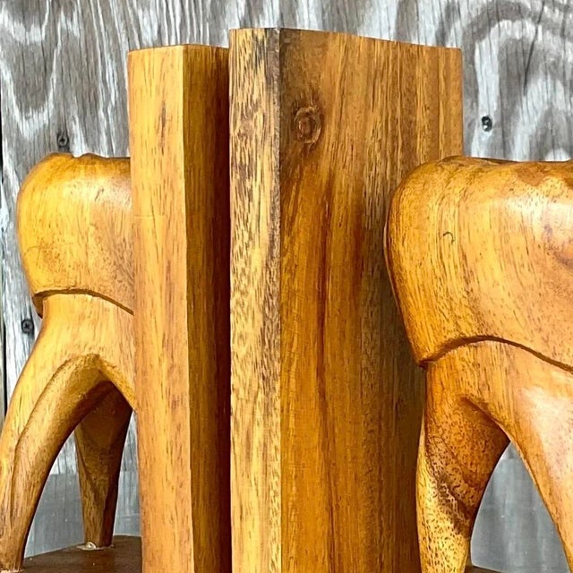 Chocolate Vintage Boho Tooth Bookends - a Pair For Sale - Image 8 of 13