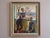 FIGURES AT THE WINDOW Oil on board Size: 26.4 x 22.8 inches (including frame) A wonderfully expressive mid-century...
