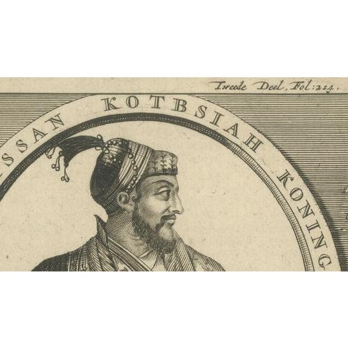 After D. Havart, Abul Hasan Qutb Shah, Last Sultan of Golconda, Engraving, 1700 For Sale - Image 4 of 9