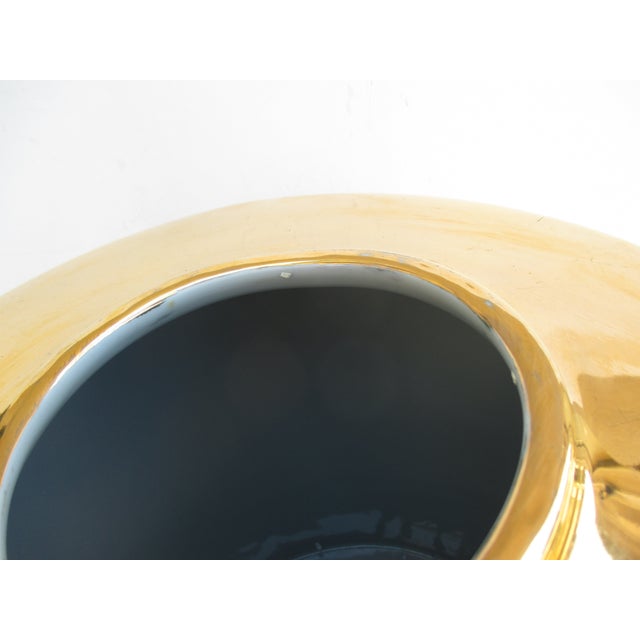 Gold Massive Gold Lustre Porcelain Cylander Vase For Sale - Image 8 of 10