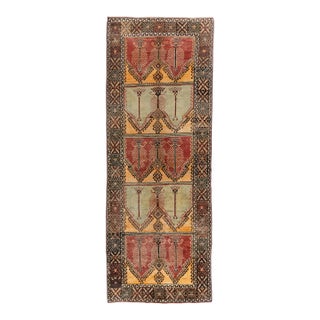 Vintage Turkish Oushak Rug 4'9 X 12' 8 For Sale