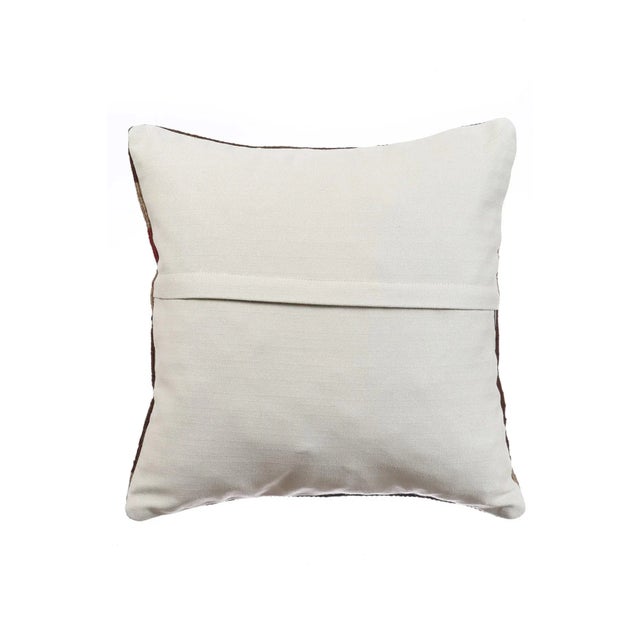 Mid-Century Modern Brown & Orange Kilim Pillow Cover For Sale - Image 3 of 4