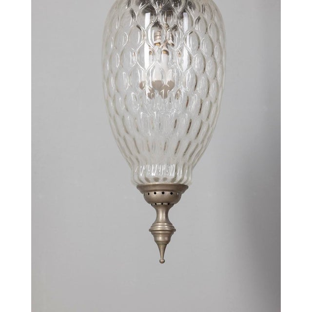 Vintage Italian Pendant Lamp in Decorated Glass, 1960s For Sale - Image 4 of 9