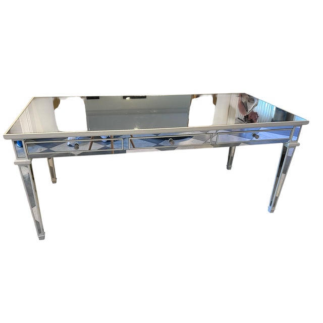 Modern Nancy Corzine Versailles Mirrored Writing Table Desk For Sale - Image 3 of 11