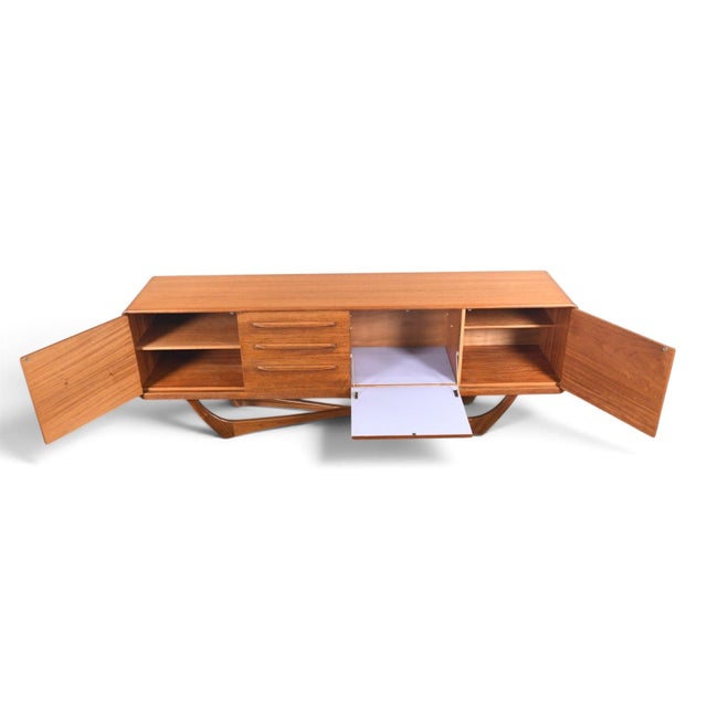 Beithcraft Mid 20th Century Large Beithcraft X-Base Credenza in Teak For Sale - Image 4 of 10