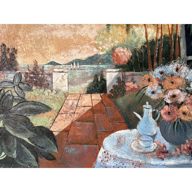 Impressionist 1980's Lee Reynolds Tropical - Coastal Garden Landscape Painting, Framed For Sale - Image 3 of 13