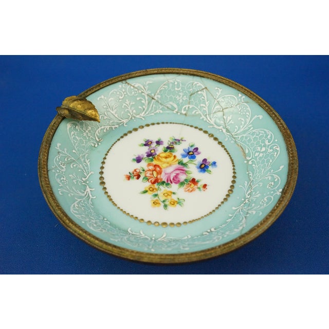Traditional Vintage Porcelain and Bronze Ashtray by Le Tallec Paris, 1920s For Sale - Image 3 of 18