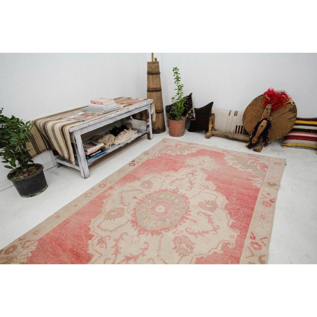 Mid 20th Century Vintage Distressed Turkish Rug-4′7″ × 8′2″ For Sale In Los Angeles - Image 6 of 7
