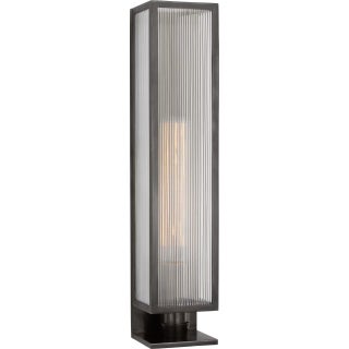 Barbara Barry for Visual Comfort Signature York 24" Single Box Sconce in Bronze with Clear Ribbed Glass For Sale