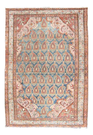 Colorful Antique Persian Hamadan Rug With Large Scale Paisley & Intricate Design
