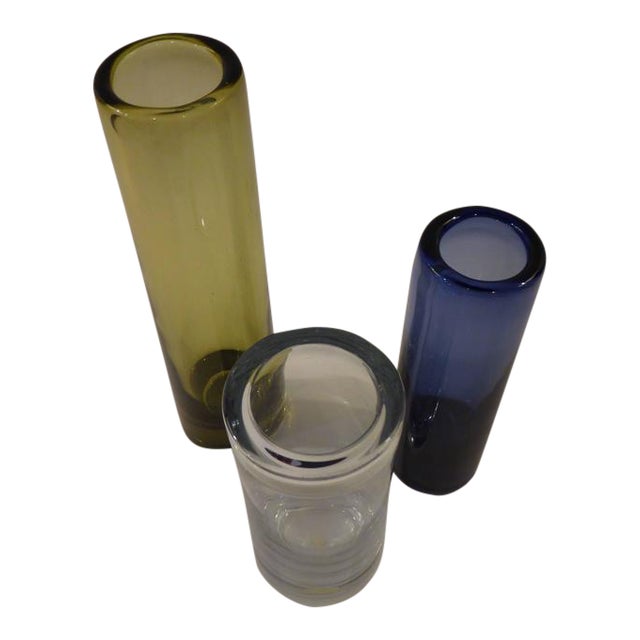 1960s Mid Century Modern Per Lutken Holmegaard Cylinder Vases