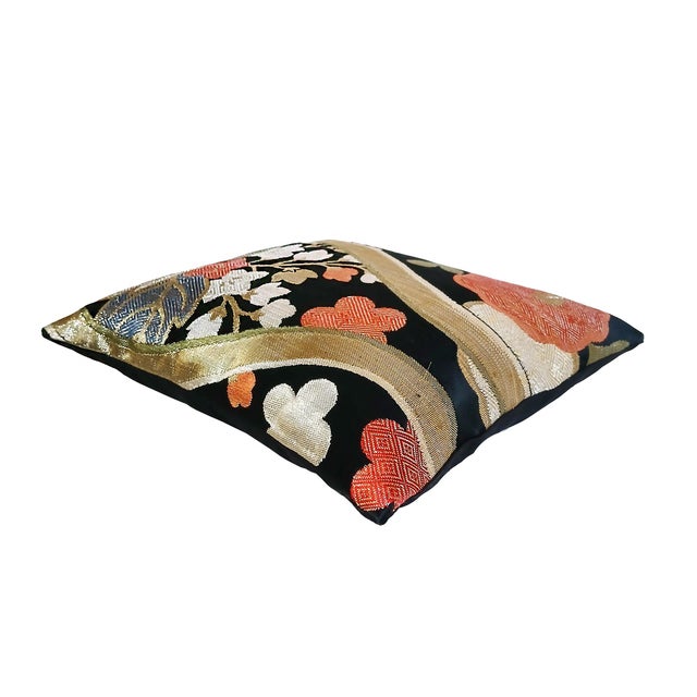 Early 20th Century Japanese Silk Obi Accent Pillow For Sale - Image 10 of 17