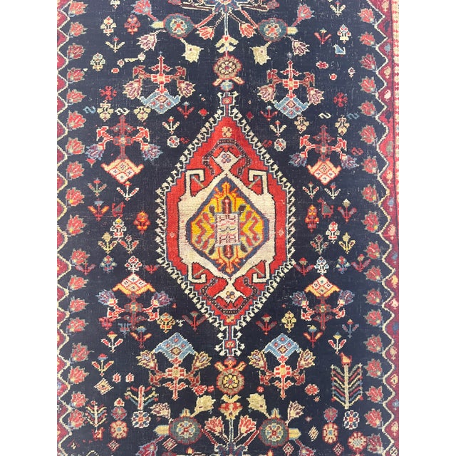 Burgundy Antique Persian Qashqai Rug 2’7” X 4’6” For Sale - Image 8 of 8