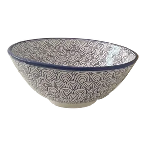 Contemporary Tamaris' Ceramic Sink Bowl Painted With Ocean Wives