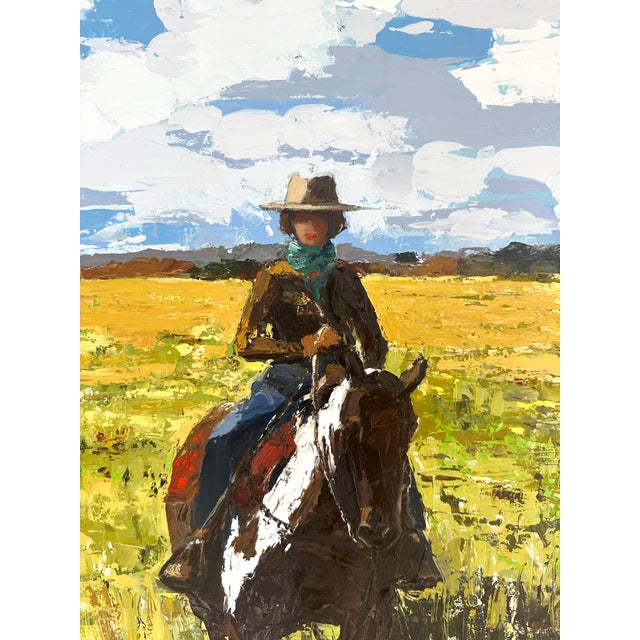 "Ochre Fields" Modern Oil Painting, by Jennifer Hohlfelder For Sale - Image 4 of 8