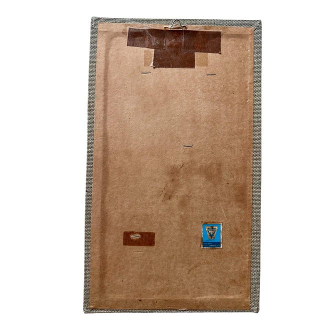 1980s Pola Weizman Israeli Art Painting - Signed Kibbutz Ma'ayan Tzvi Folk Modern Figure - Vintage Handmade Mixed Media on Paper - 13.5 × 8 In For Sale - Image 5 of 6