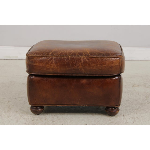 Stickley Tufted Back Leather Chair & Ottoman For Sale - Image 15 of 18