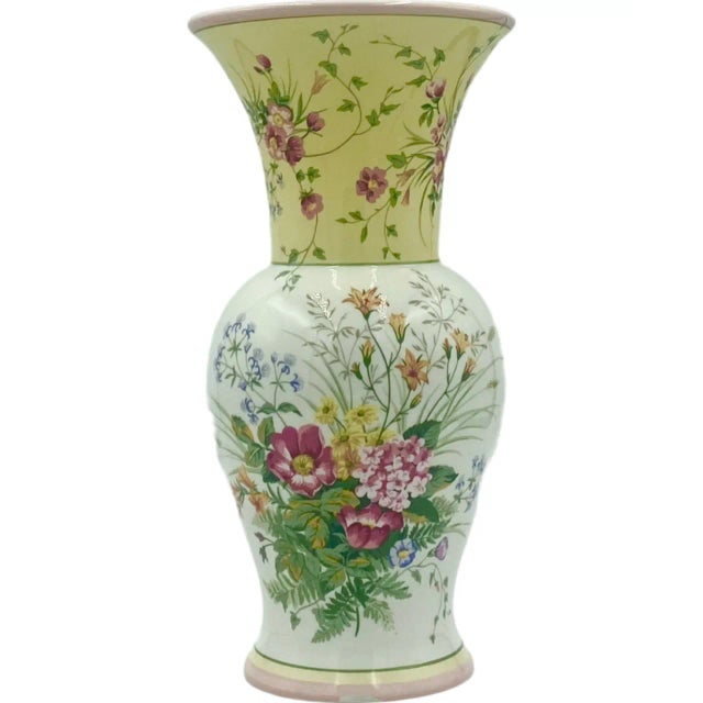 White Vintage 1980s Laura Ashley Home Floral Flower Vase Shabby Chic Style For Sale - Image 8 of 12