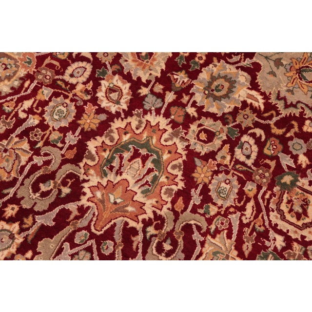 Floral 1990's Pak-Persian Red/Green Wool Rug - 7'11'' X 10'5'' For Sale - Image 4 of 9