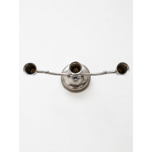 1930s Swedish Grace K8 3-Arm Candelabra in Pewter from Svenskt Tenn, 1936 For Sale - Image 5 of 13
