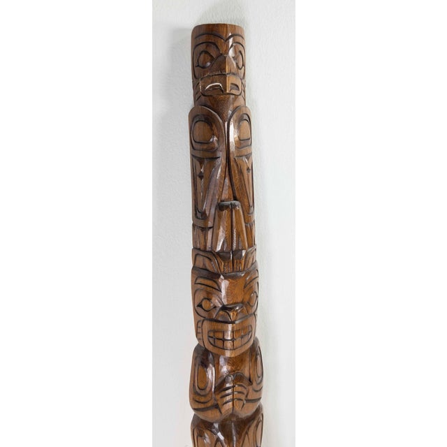 Wood Late 20th Century Northwest Coast Squamish Native American Indian Totem by R Krawchuk For Sale - Image 7 of 18