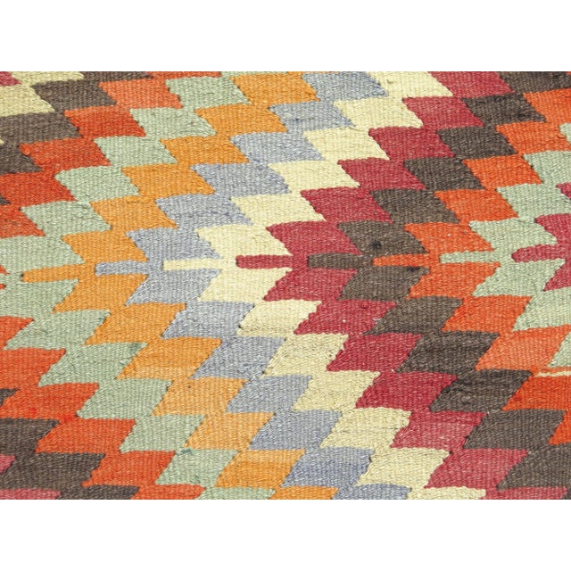 Mid 20th Century 1960's Classical Antalya Handwoven Turkish Kilim Boho Area Accent Rug For Sale - Image 9 of 11