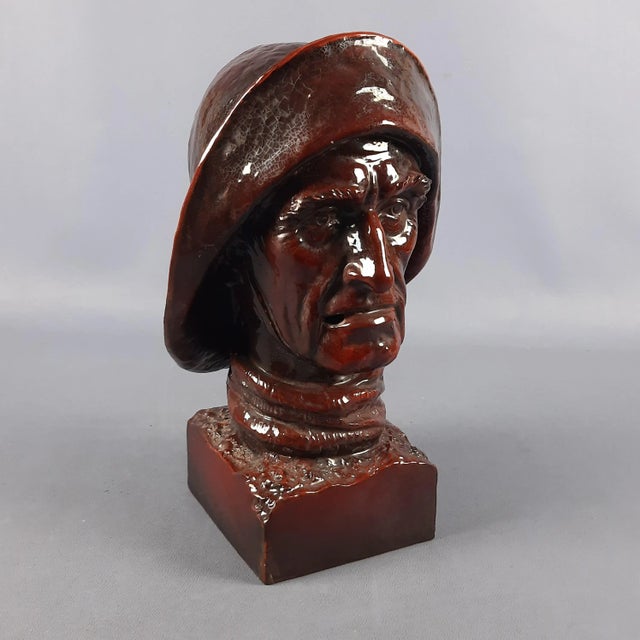 Ceramic Fisherman Sculpture by A. Ferreri for Cacciapuoti, 1950s, in Very Good conditions. Designed 1950 to 1959 This...