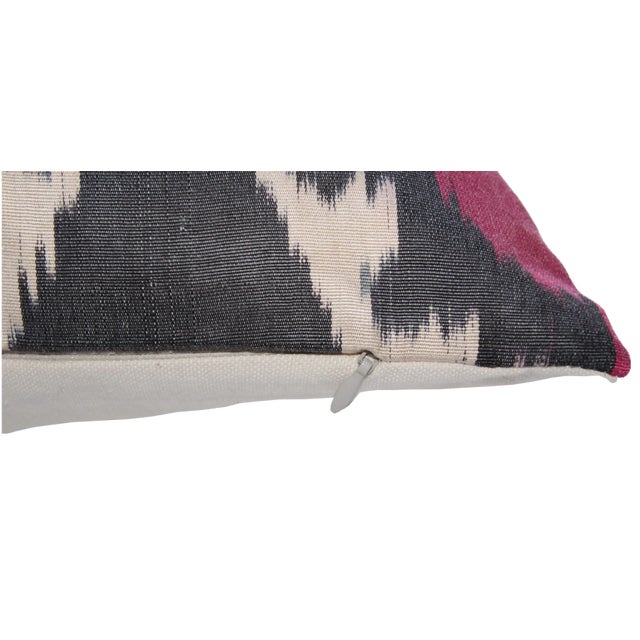 Traditional Contemporary Handmade Silk Ikat Pillow For Sale - Image 3 of 9